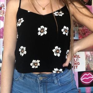 Kendall and Kylie black floral top